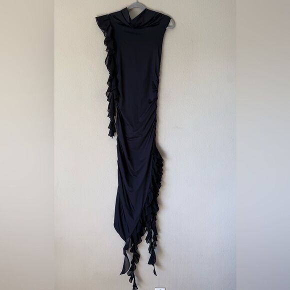 Fanci Club The Assassin Midi Black Off-Shoulder Size S - Picture 12 of 15